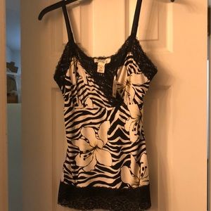WHBM zebra print tank top Medium NWT